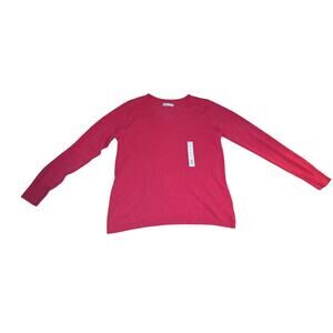 NWT Croft & Barrow Women's Pink V-Neck Sweater L